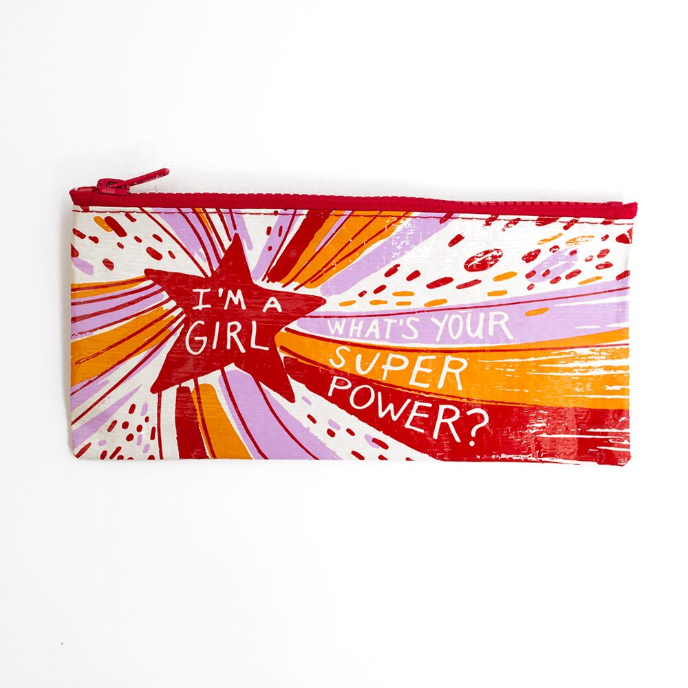 BlueQ, Pencil Pouch, Art & School, 4.25"x8.5", Superpower, 255513